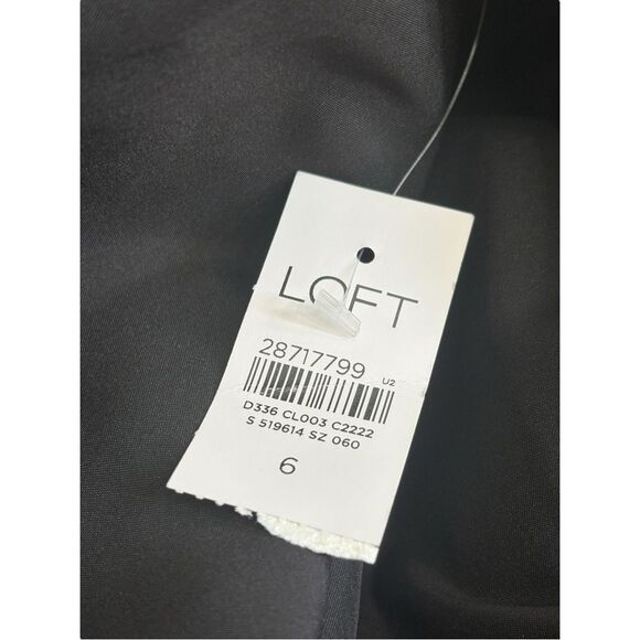 NWT Loft Skirt Black Embossed Metallic A-Line Mini Size 6 - Picture 6 of 8